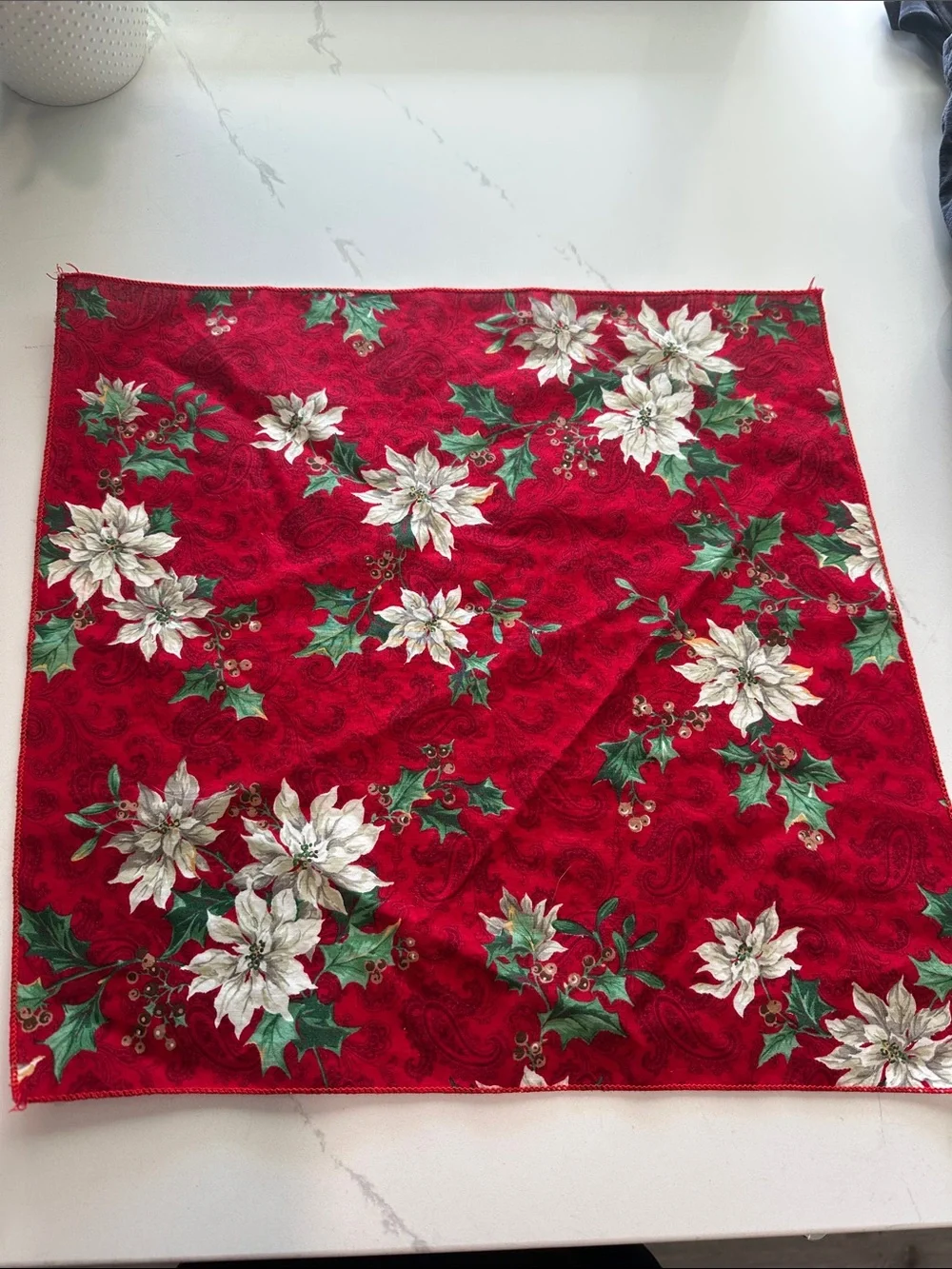 Festive Red Poinsettia Holiday Napkins
